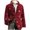 Red, variant on RXMEKW Party Coat for Men, Corduroy Print Ceremonial Dress with Button Closure and Pockets, Long Sleeve Hooded Blazer for Weddings and Holiday Events