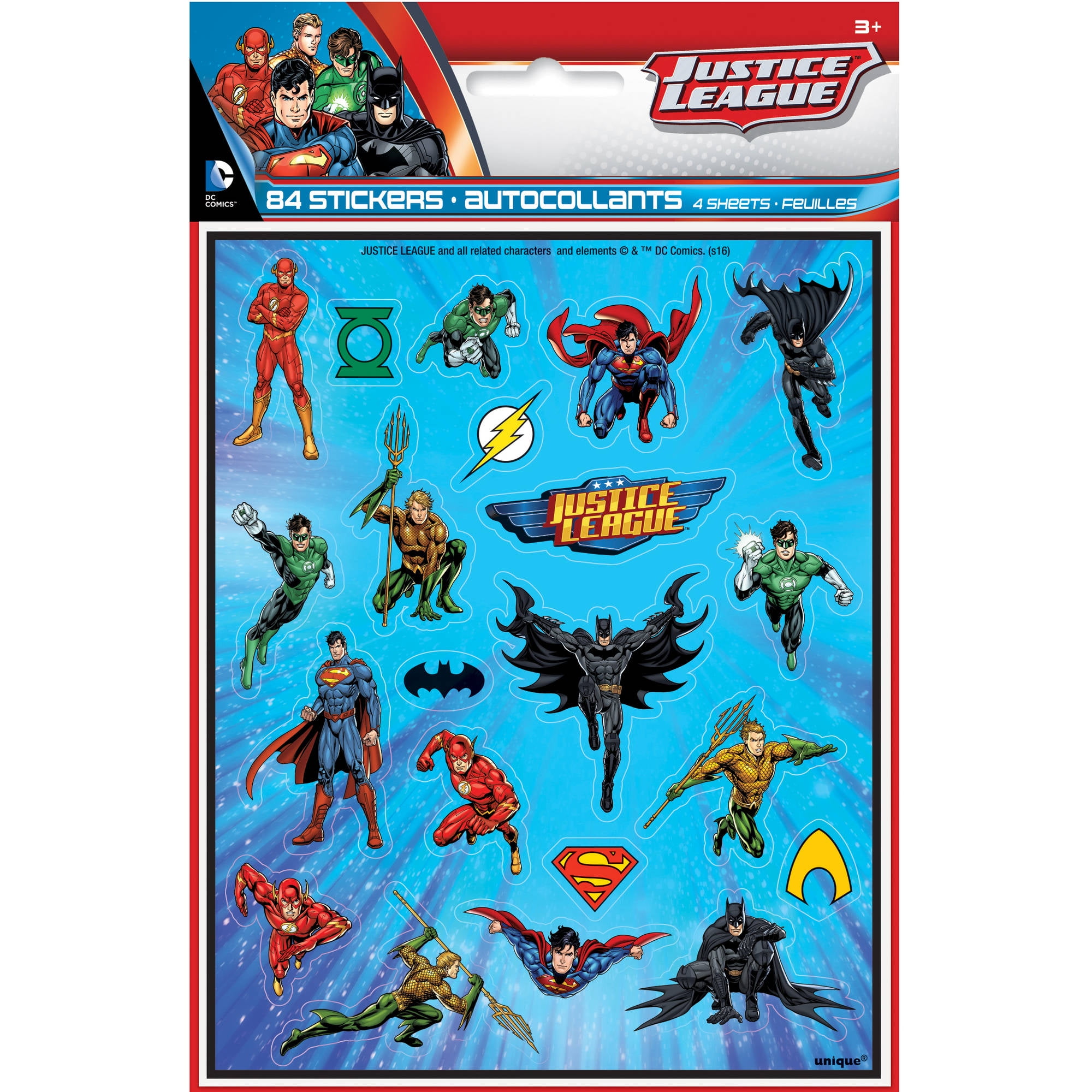 Superman Party Favors Stickers Pack – 16 Sheets, Over 300 Stickers (Superman, Batman, Wonder Woman) - View #3