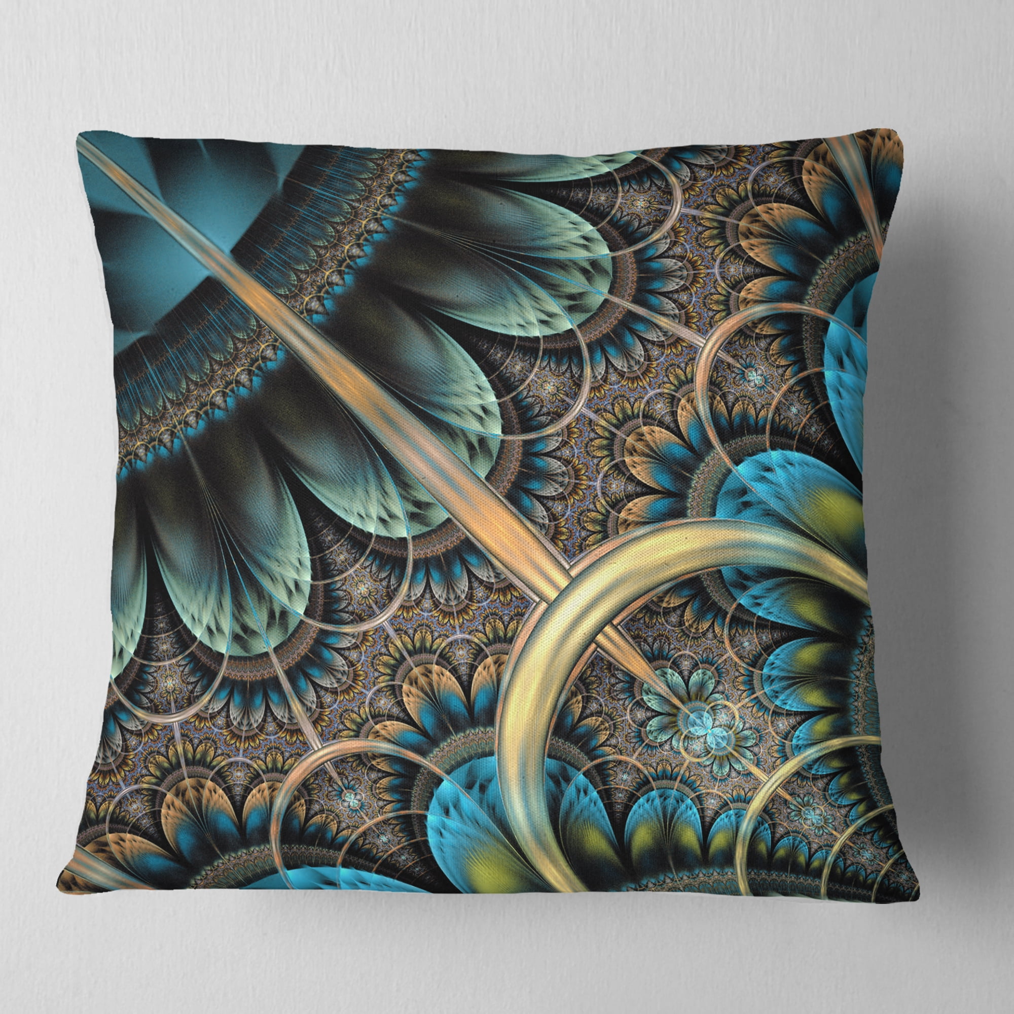 Designart 18" x 18" Blue Polyester Throw Pillow