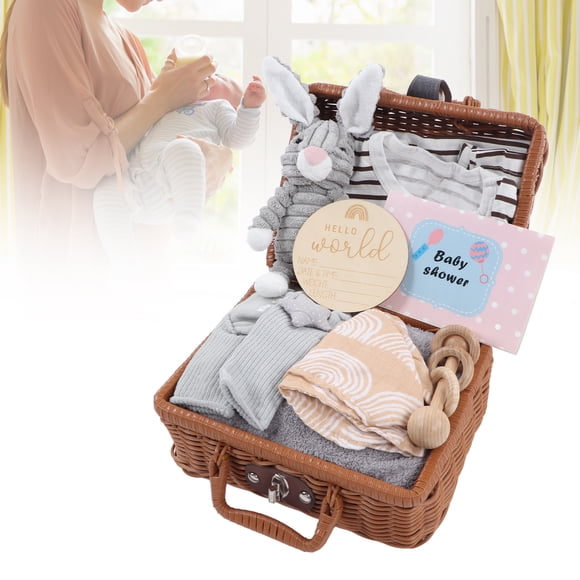 Cesta De Manta Con Sonajero Para Bebé, Relajante Cesta De Manta Con Sonajero De Madera 9 En 1 Para Caminar Para Niños Pequeños