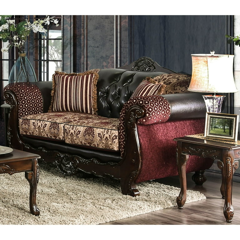Leather Tufted Sofa Set Matttroy