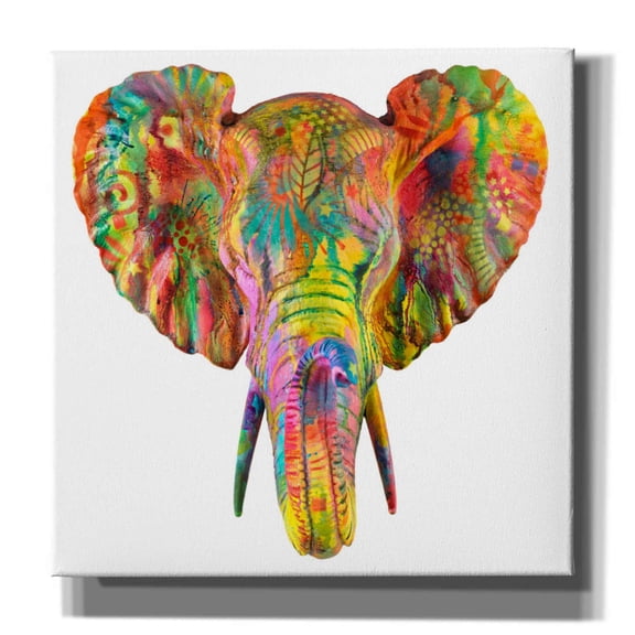 Epic Graffiti 'Elephant 2' by Dean Russo, Canvas Wall Art, 18"x18"