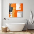 thumbnail image 5 of Wall Art Prints, Burnt Orange Grey Framed Canvas Prints for Bedroom Living Room Bathroom Office, Modern Oil Painted Art Abstract Gallery Wrap Wall Art Poster for Gifts Home Decor 20"x20", 5 of 9