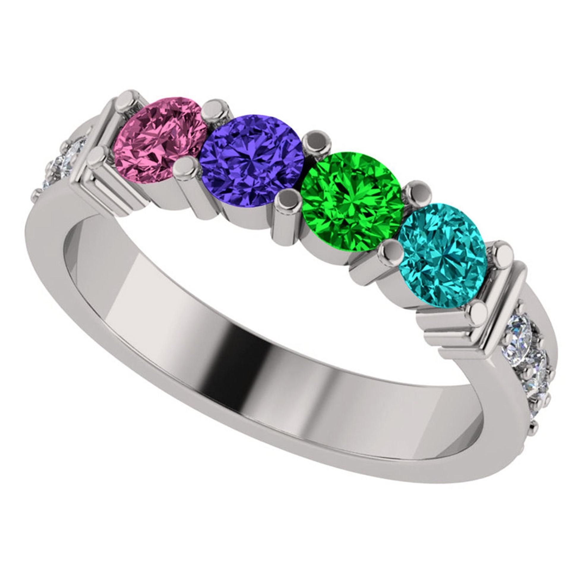 NANA Shared Prong w/side stones Mothers 