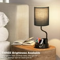 thumbnail image 6 of Black Bedside Table Lamps for Bedroom Set of 2 - Nightstand Light with AC Outlet and USB A & C for Charging, 3 Color Temperatures Desk Lamp with Pen Holder & Phone Stand for Living Room/Dorm/Office, 6 of 17