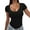 Black-01, variant on Mittory Womens Summer Sexy Cleavage Tops Short Sleeve Shirts Going Out Outfits Deep V Neck Basic Tees Streetwear Blouses