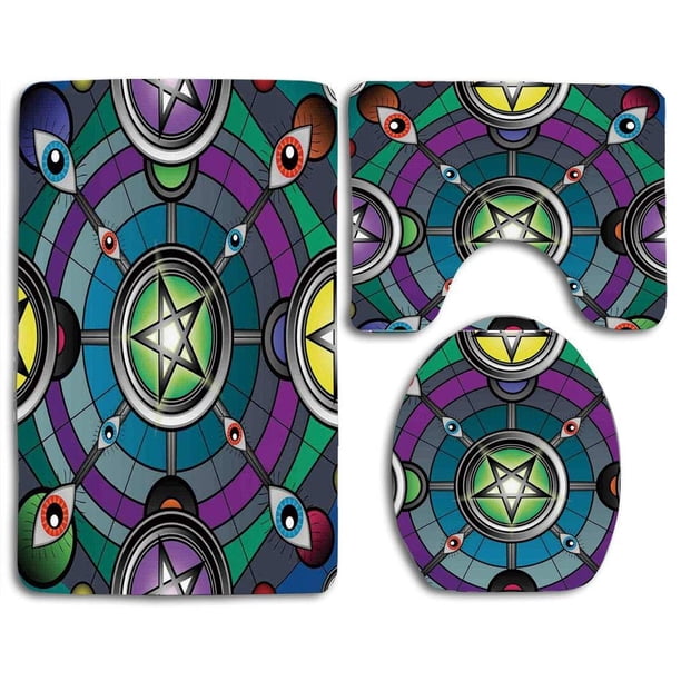 ABPHQTO Tiki Bar Envejecido Marco Antiguo Signo Tiki Bar Cita inspiradora Viajes de ocio Juego de alfombras de baño de 3 piezas Alfombra de baño Alfombra de contorno y tapa de inodoro ABPHQTO Cont-CHAPPLE-39475