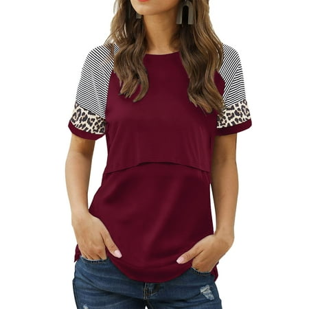 

Smallshow Women s Short Sleeve Maternity Nursing Shirt for Breastfeeding