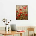 thumbnail image 2 of Shiartex Red Flowers Wall Art Vintage Style Picture Canvas Posters Print Modern Floral Artwork Framed For Living Room Bedroom Wall Painting Home Decor 16x20 Inch, 2 of 3