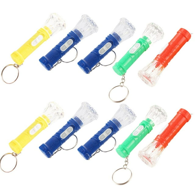 Boc 10Pcs Flashlight Toy Metal Buckle Portable Shape Exquisite Comfortable Grip Entertainment Fine Workmanship Kids Flash Lig