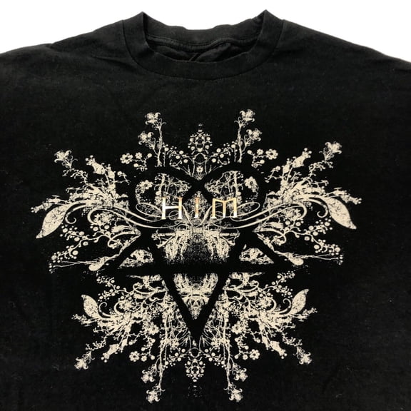 Reprint Rare HIM Band Heartagram Black Shirt 100% Cotton Unisex Tee