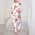 thumbnail image 5 of Bingfone Womens Pajama Sets Pink Hearts Print,Long Sleeve Loungewear Pajamas Set-Small, 5 of 9