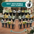 thumbnail image 2 of Floral Stand Plant Display Stand, Movable Flower Cart Shelf with 12 Buckets, Metal Frame & Easy Glide Wheels, for Outdoor, Patio, Living Room, Florist, Event, 2 of 8