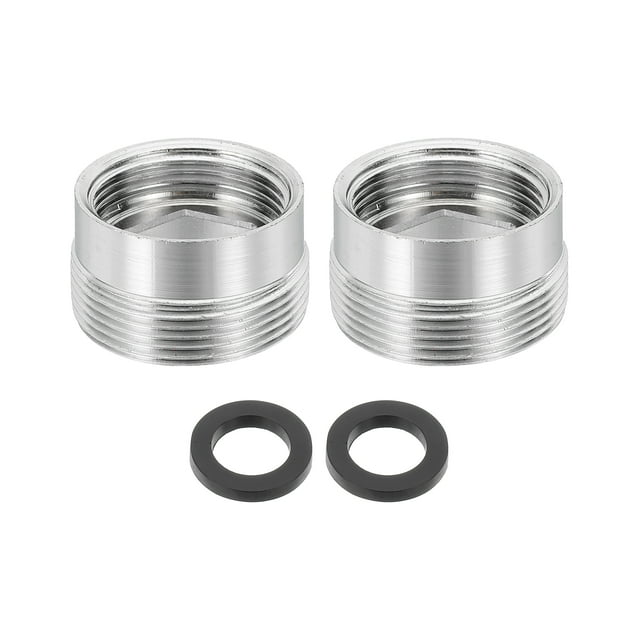 2Pcs Adaptador de aireador de grifo, M18 hembra a M22 macho con junta, Longitud de 13mm
