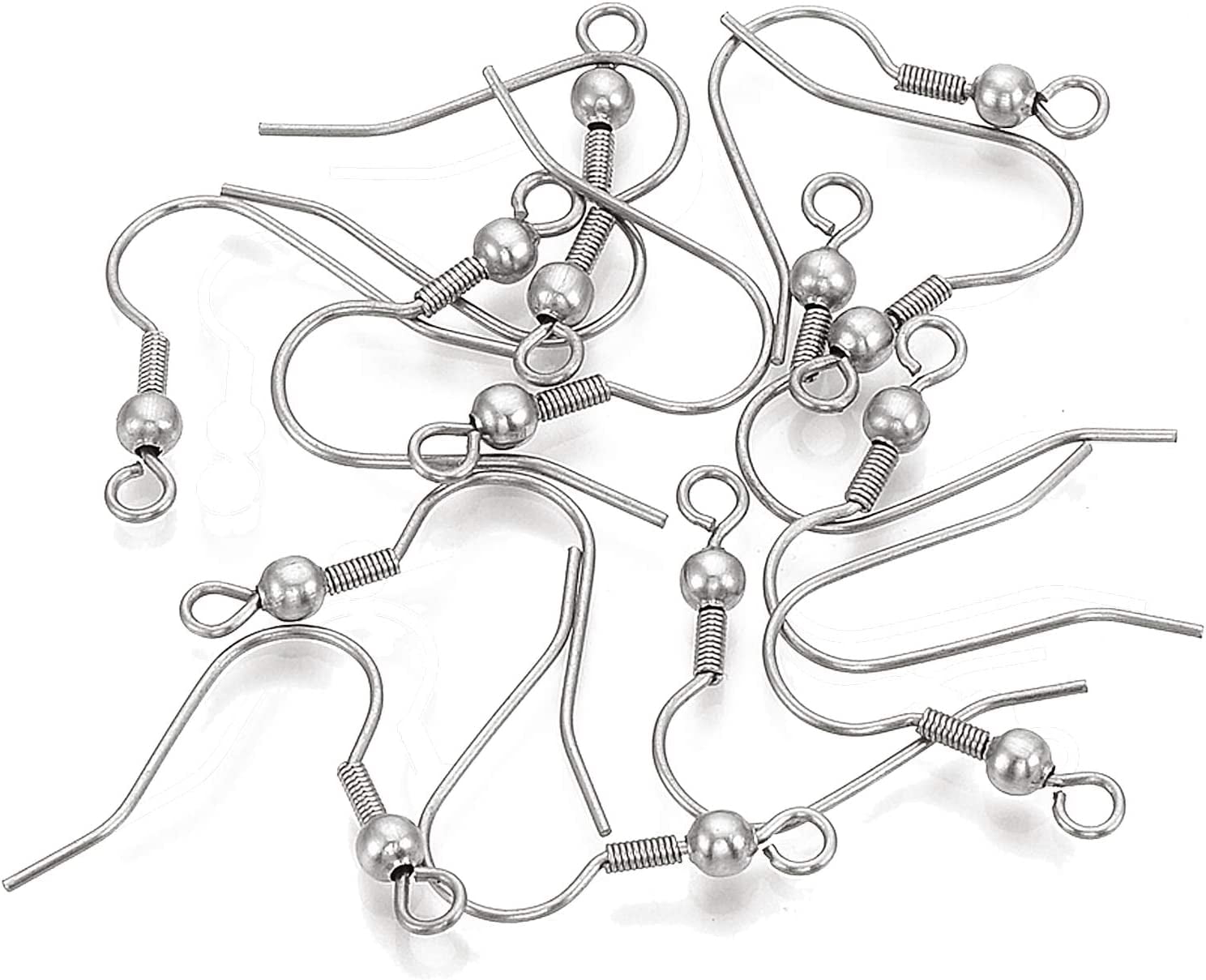 200pc 304 Stainless Steel Earring Hooks French Ear Wire Ball End S