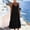 Black, variant on Women Linen Maxi Dress Thin Strap V Neck Cami Beach Summer Vacation Dress