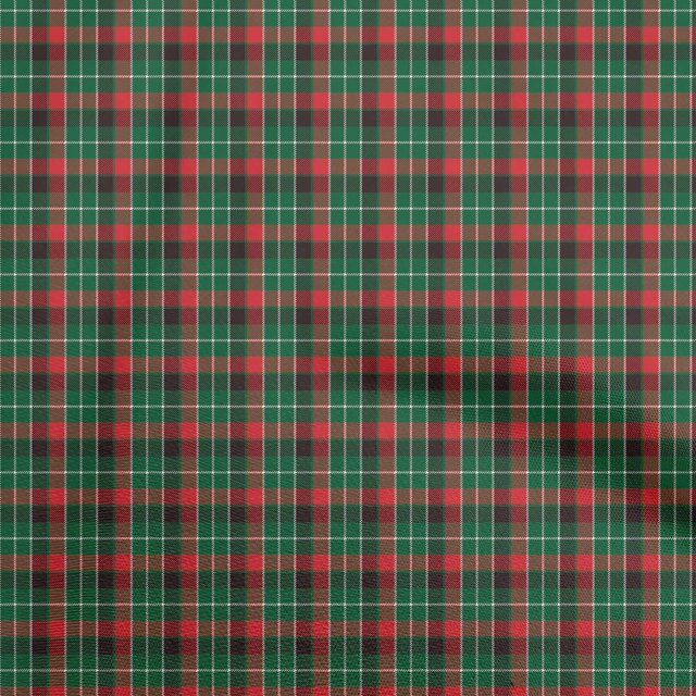 oneOone Cotton Poplin Dark Green Fabric Check Sewing Craft Projects Fabric Prints By Yard 42 Inch Wide
