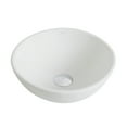 thumbnail image 2 of KRAUS Elavo™ Small Round Ceramic Vessel Bathroom Sink in White with Pop-Up Drain in Chrome, 2 of 14