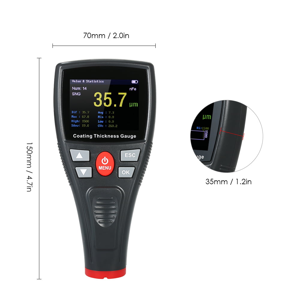 Digital Auto Car Paint Coating Thickness Tester Measuring Gauge Meter Kit USA 