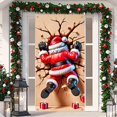 thumbnail image 1 of hengsof Christmas Door Cover Banner Decorations Santa Claus Door Cover Holiday Wall Backdrop for Winter Front Porch Banners Indoor Outdoor Christmas Party Decor 35x71 inch, 1 of 6