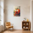 thumbnail image 4 of ZHONGYUTONG Funny Kitchen Canvas Wall Art Whimsical Food Art Pictures Fruit Vegetable Painting Humorous Poster Prints for Kitchen Dining Room Decor Framed (12.00" x 18.00"), 4 of 5