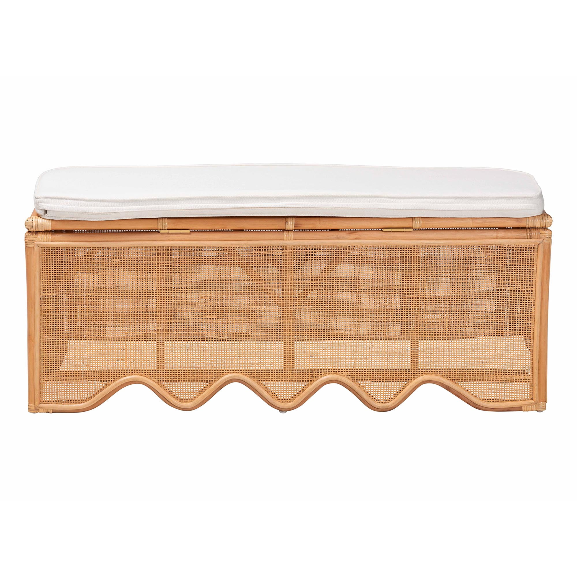 bali & pari Rivka Boho Storage Bench, Light Honey