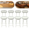 thumbnail image 5 of Folding Bar Stool with Back, 4 Pcs Folding Stools, 18.9 in Cushioned Padded Foldable Chairs, Tall Bar Collapsible Stools, Round Counter Height Stool Chair for Camping Kitchen Shop Cafe (White), 5 of 8