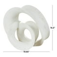 thumbnail image 3 of 20" x 17" White Polystone Wavy Shaped Abstract Sculpture with Cutouts and Speckled Texturing, by DecMode, 3 of 9