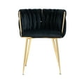 thumbnail image 4 of Set of 2 Accent Chairs, Counter Height Dining Chairs with Curved Backrest and Armrest, 2 pcs Leisure Chairs with Metal Legs for Living Room Dining Room, Black, 4 of 7