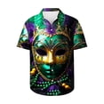 thumbnail image 3 of JURANMO Mens Hawaiian Shirts Funny Mask Graphic Printed T-Shirt Casual Turndown Collar Button Up Vacation Summer Tops Multicolor L Deals Of The Day Lightning, 3 of 6
