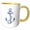 Yellow/White, variant on 3drose, Nautical Anchor Ocean Theme, 11oz Two-tone Yellow Mug