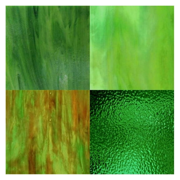 Green Wissmach Stained Glass Sheet Pack