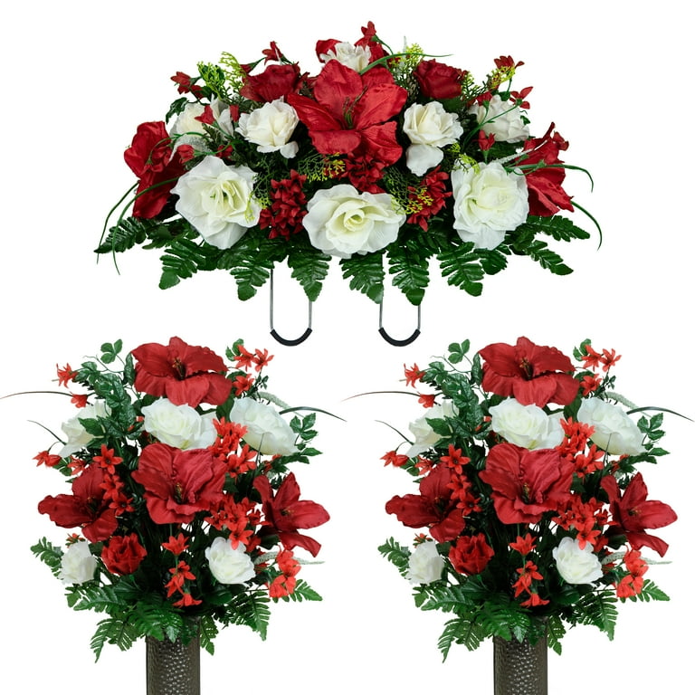Red Amaryllis and Spray Roses Bouquet
