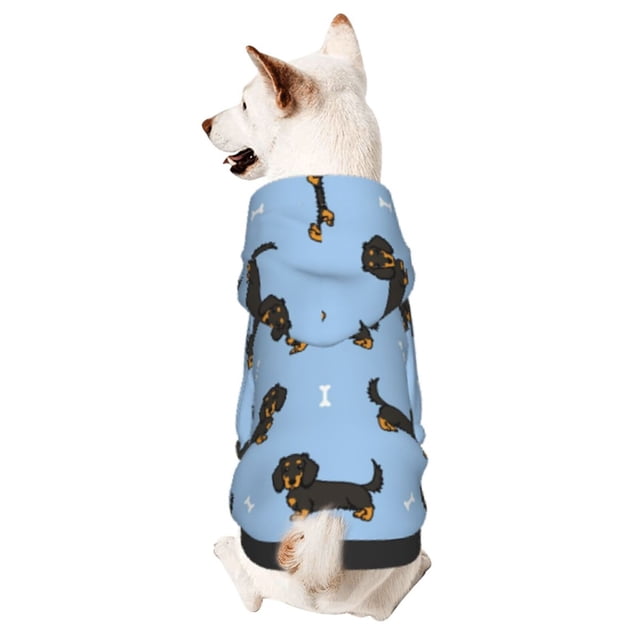 Fotbe Dachshund Dog Sudadera con Estampado para Perros Pequeños – Suéter con Capucha para Mascotas, Tela Suave de Forro Polar con Bolsillo-Medium