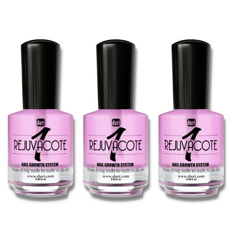 Duri Rejuvacote 1 Nail Growth System, Maximum Strength Hardening Treatment, Base and Top Coat, 3 Pack, 0.45 fl. oz.