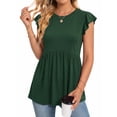 thumbnail image 2 of MOYIKO Tank Tops for Women Trendy Ruffle Sleeve Babydoll Shirts Dressy Casual Flowy Summer Shirts, 2 of 7