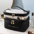thumbnail image 4 of Multifunction For Women Big Capacity Toiletry Beauty Storage Cosmetic Bag Large Travel Makeup Bag Women Make Up Case Double Layer PINK, 4 of 8