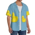 thumbnail image 2 of Wukai Cute Ducky Men's Casual Short-Sleeve Button Down Shirt,Cuban Shirts for Men,Mens Short Sleeve Dress Shirts-X-Large, 2 of 5