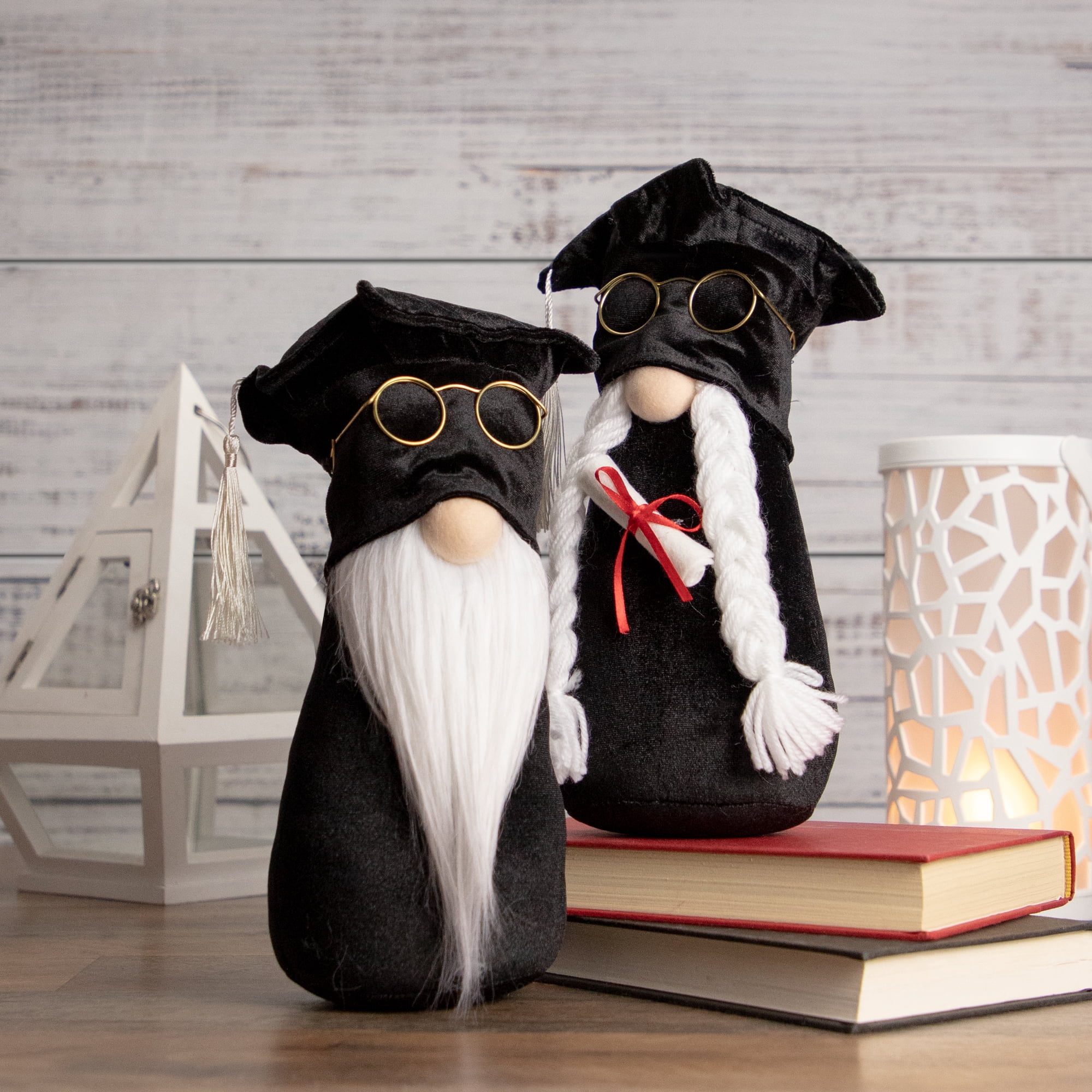 Northlight 10.5" Graduation Day Boy Gnome in Black Cap and Gown