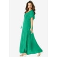 thumbnail image 3 of Roaman's Women's Plus Size Flutter Sleeve Hand Crinkled Maxi Dress – Curvy A-Line, 3 of 4