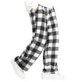 thumbnail image 3 of NIEWTR Mens Pajama Pants 100% Cotton Plaid Sleep & Lounge Pants, PJ Bottoms with Pockets and Button Fly, 1 Pack(Z06-Black,S), 3 of 9