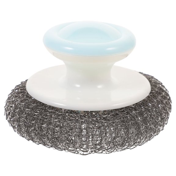 Metal Kitchen Sink Scrub Brush with Plastic Handle for Dishes and Pots