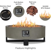 Real Flame Idledale Propane Fire Bowl for Outdoors in Glacier Gray