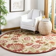 thumbnail image 3 of SAFAVIEH Blossom Leah Floral Flowers Wool Area Rug, Beige/Multi, 6' x 6' Round, 3 of 11