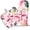 Pink, variant on Oven Mitt Potholders Set Kitchen Heat Resistant and Machine Washable for Cooking Baking Grilling and BBQ Decorative