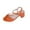 Orange, variant on CQONEPT Chunky Heeled Slide Sandals for Women - Low Block Heels Sandals- Open Toe Chunky Heels - Slip on Heeled Sandal - Heels for Party Wedding Dress Shoes Red Size 5.5