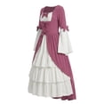 thumbnail image 6 of KICILVS 18Th Century Dress for Women Color Block Tiered Swing Bow Front Colonial Ball Gown Halloween Vintage Renaissance Dress, 6 of 7