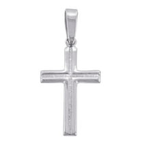 925 Sterling Silver Mens Womens Polished Finish Cross Religious Charm Pendant 30x13mm Wid Necklace for Men