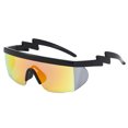 thumbnail image 1 of Gafas de sol de moda con forma de rayo para hombres y mujeres, gafas de sol de montura grande para deportes al aire libre, 1 of 5
