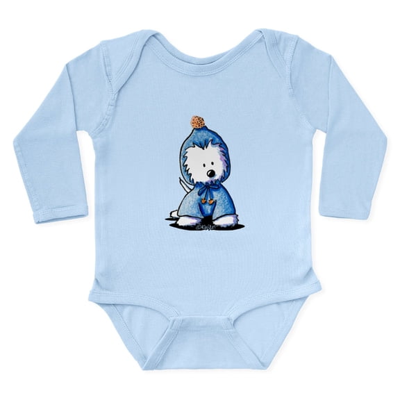 CafePress - Little Winter Westie Long Sleeve Infant Bodysuit - Long Sleeve Cotton Baby Bodysuit